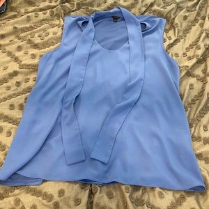 Ann Taylor Blue Shell with tie - Sz XL